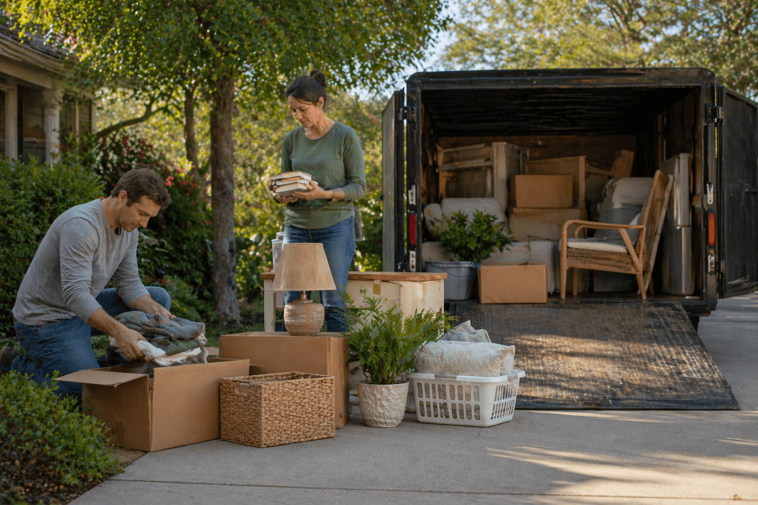 Reusable household items sorted for responsible disposal